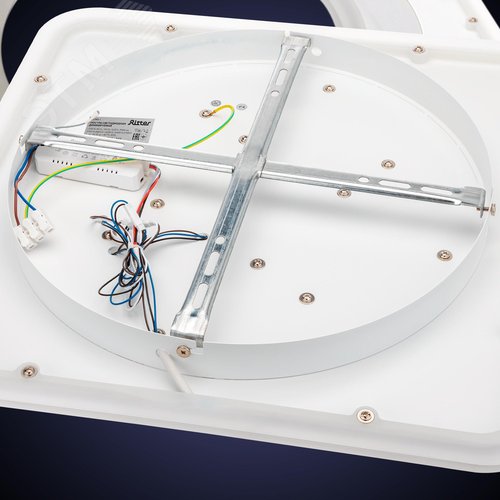 Люстра потолочная светодиодная диммируемая, BREZZO, с ДУ, 3 режима, 755x600x50мм, 100Вт, 2700+6400K/4200K/6400+2700K, 35м, белый - фото 7