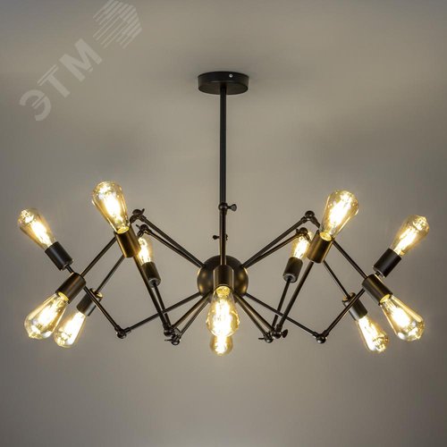 Люстра потолочная, HALM, 1200х1200х620мм, 12хE27, металл, черный - фото 5