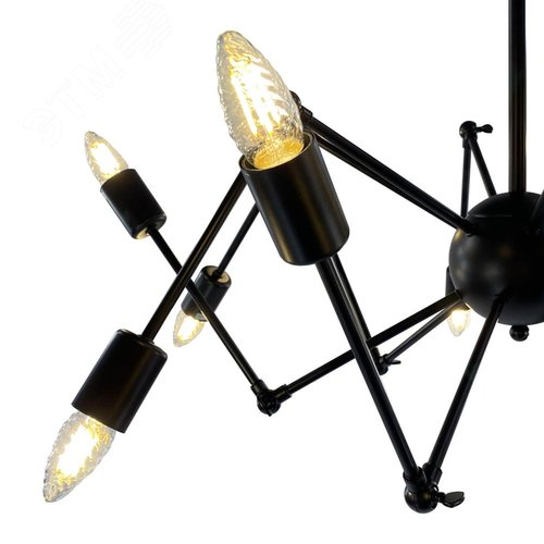 Люстра потолочная, HALM, 1200х1200х620мм, 12хE27, металл, черный - фото 2