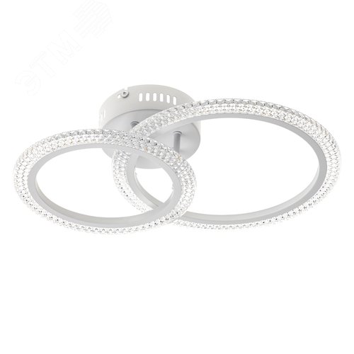 Люстра потолочная светодиодная диммируемая, RIFLESSO, с ДУ, 3 режима, 470х330х120мм, 52Вт, 2700K/4200K/6400K, 16м, белый - фото 1