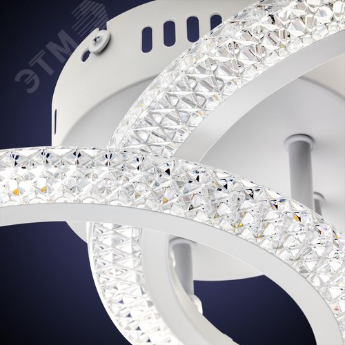 Люстра потолочная светодиодная диммируемая, RIFLESSO, с ДУ, 3 режима, 470х330х120мм, 52Вт, 2700K/4200K/6400K, 16м, белый - фото 5