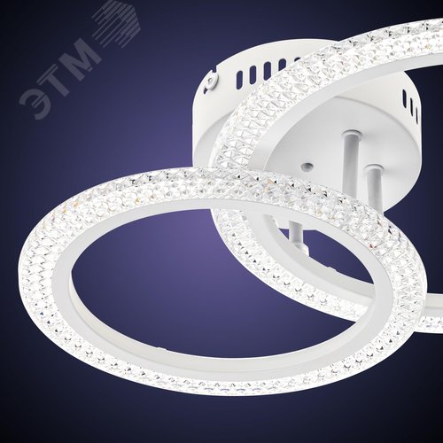 Люстра потолочная светодиодная диммируемая, RIFLESSO, с ДУ, 3 режима, 470х330х120мм, 52Вт, 2700K/4200K/6400K, 16м, белый - фото 6