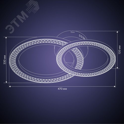 Люстра потолочная светодиодная диммируемая, RIFLESSO, с ДУ, 3 режима, 470х330х120мм, 52Вт, 2700K/4200K/6400K, 16м, белый - фото 12