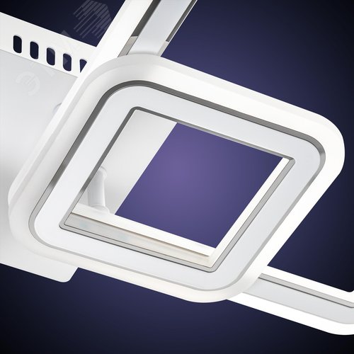 Люстра потолочная светодиодная диммируемая, SERENITA с ДУ, 3 режима, 650х320х85мм, 84 Вт, 2700+6400К/4200К/6400+2700К, 26м, белый/хром - фото 5