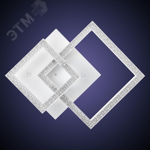 Люстра потолочная светодиодная диммируемая, SERENITA, с ДУ, 3 режима, 310x310x130мм, 60Вт, 2700К/4200К/6400К, 18м, белый - фото 4