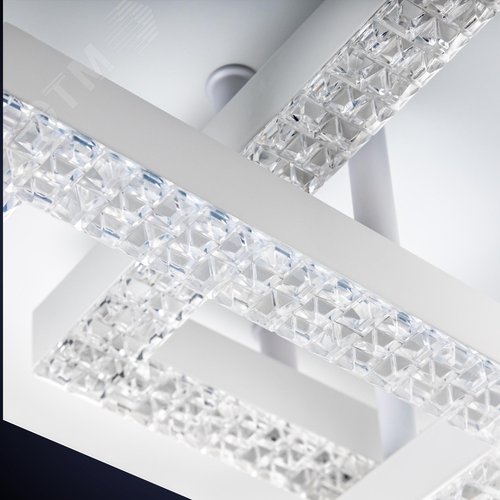 Люстра потолочная светодиодная диммируемая, SERENITA, с ДУ, 3 режима, 310x310x130мм, 60Вт, 2700К/4200К/6400К, 18м, белый - фото 6