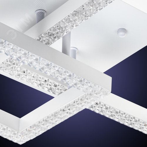 Люстра потолочная светодиодная диммируемая, SERENITA, с ДУ, 3 режима, 310x310x130мм, 60Вт, 2700К/4200К/6400К, 18м, белый - фото 7