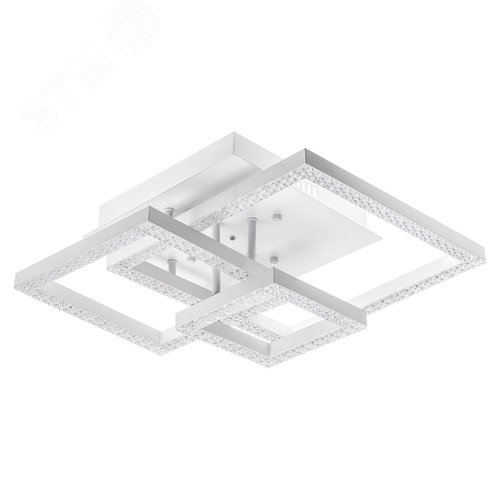 Люстра потолочная светодиодная диммируемая, SERENITA, с ДУ, 3 режима, 405х405х170мм, 108Вт, 2700К/4200К/6400К, 33м, белый - фото 1