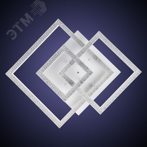 Люстра потолочная светодиодная диммируемая, SERENITA, с ДУ, 3 режима, 405х405х170мм, 108Вт, 2700К/4200К/6400К, 33м, белый - фото 4