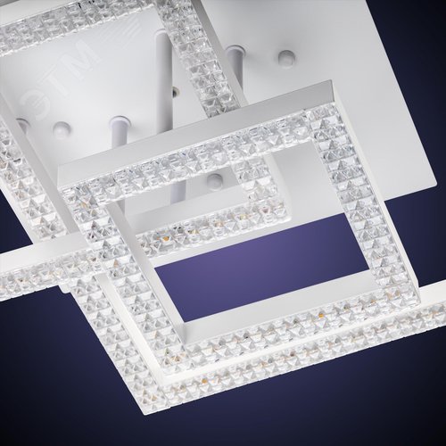 Люстра потолочная светодиодная диммируемая, SERENITA, с ДУ, 3 режима, 405х405х170мм, 108Вт, 2700К/4200К/6400К, 33м, белый - фото 5