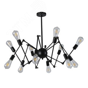 Люстра потолочная, HALM, 1200х1200х620мм, 12хE27, металл, черный - фото 1