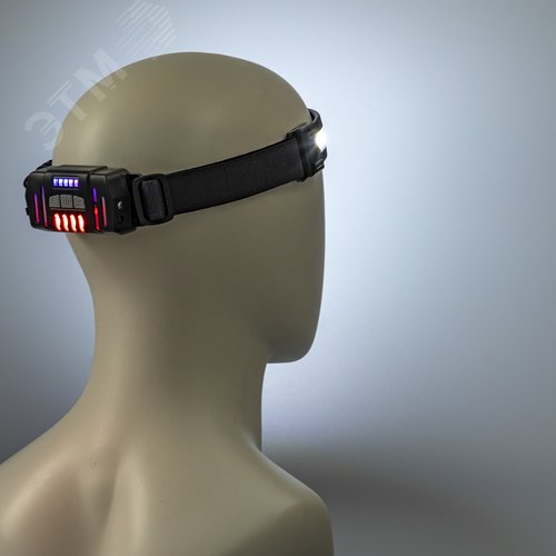 Фонарь налобный, аккумуляторный, LED COB, гибкая панель, регулируемый ремень, датчик движения, 5 режимов работы, 7Вт, 1200 мАч, 300Лм, IP44 - фото 10