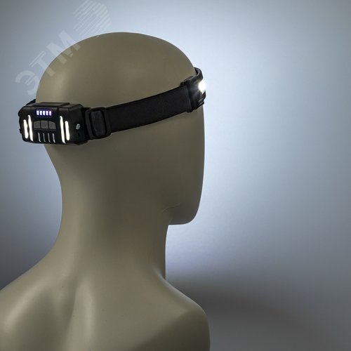 Фонарь налобный, аккумуляторный, LED COB, гибкая панель, регулируемый ремень, датчик движения, 5 режимов работы, 7Вт, 1200 мАч, 300Лм, IP44 - фото 12