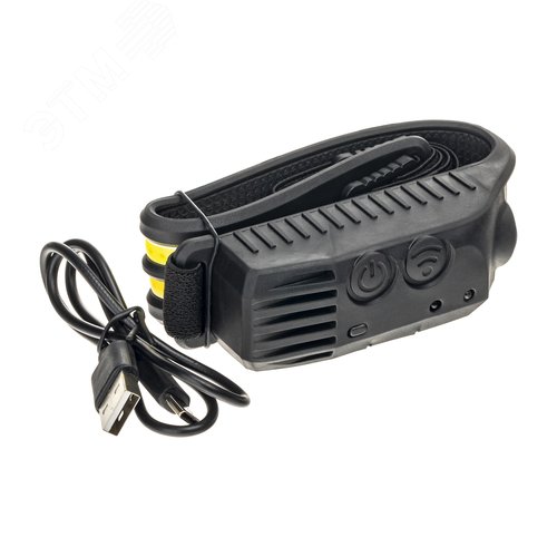 Фонарь налобный, аккумуляторный, LED COB, гибкая панель, боковой фонарь, регулируемый ремень, датчик движения, 5 режимов работы, 7Вт+3Вт, 1200 мАч, 600Лм, IP44 - фото 8