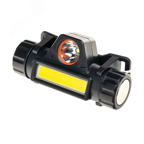 Фонарь налобный, аккумуляторный, LED COB, регулируемый ремень, магнит, 2 режима работы, 5Вт+3Вт, 1200 мАч, 210Лм, IP44 - фото 1