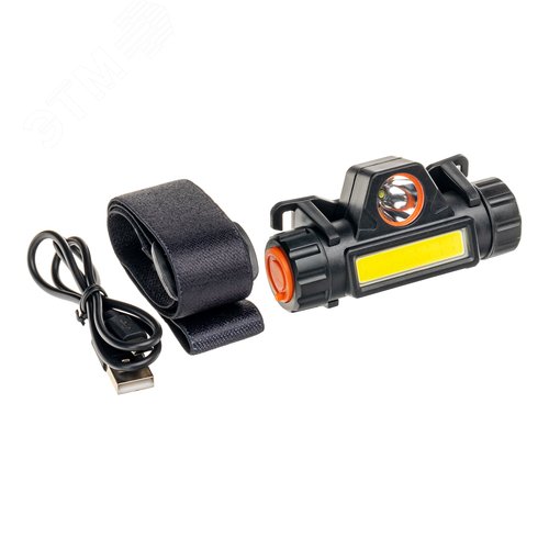 Фонарь налобный, аккумуляторный, LED COB, регулируемый ремень, магнит, 2 режима работы, 5Вт+3Вт, 1200 мАч, 210Лм, IP44 - фото 4