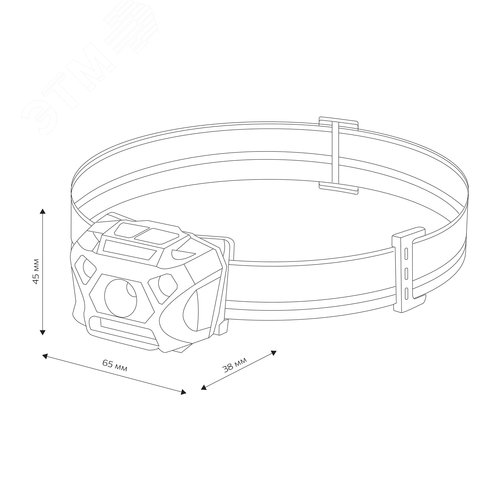 Фонарь налобный аккумуляторный LED регулируемый ремень датчик движения 5 режимов работы 3Вт+3Вт 1200 мАч 140Лм IP44 56208 9 Ritter - фото 16