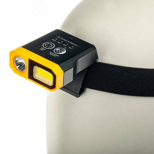 Фонарь налобный, аккумуляторный, LED, регулируемый ремень, крепление на кепку, датчик движения, 5 режимов работы, 5Вт+5Вт, 1200 мАч, 300Лм, IP44 - фото 7