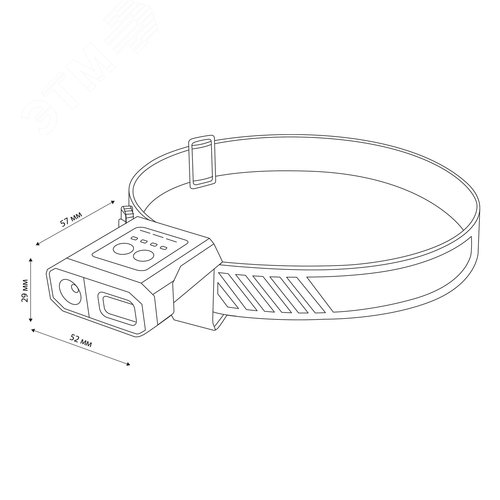 Фонарь налобный, аккумуляторный, LED, регулируемый ремень, крепление на кепку, датчик движения, 5 режимов работы, 5Вт+5Вт, 1200 мАч, 300Лм, IP44 - фото 18