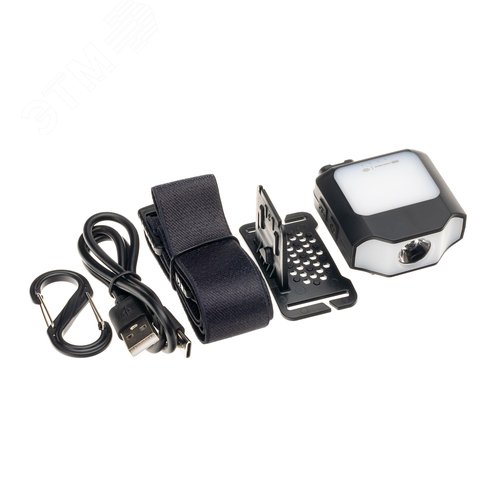 Фонарь налобный, аккумуляторный, LED, регулируемый ремень, крепление на кепку, подвес, датчик движения, 3 режима работы, 5Вт, 1200 мАч, 180Лм, IP44 - фото 13