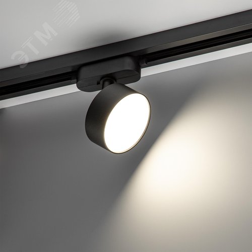 Светильник трековый, накладной, светодиодный, ARTLINE, поворотный, с регулировкой угла наклона, цилиндр, 75х75х30mm, 10 Вт, 700Лм, 4000К, 230В, алюминий, 4,5м, черный - фото 3