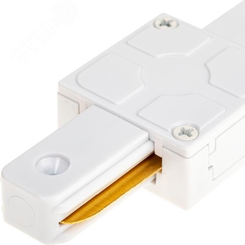 Коннектор трековый, для соединения шинопровода, прямой, жесткий, ARTLINE, пластик/медь, белый - фото 2