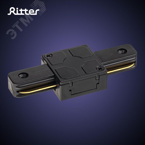 Коннектор трековый, для соединения шинопровода, прямой, жесткий, ARTLINE, пластик/медь, черный - фото 2