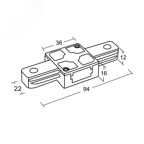 Коннектор трековый, для соединения шинопровода, прямой, жесткий, ARTLINE, пластик/медь, черный - фото 8