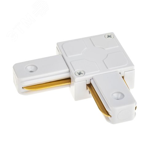 Коннектор трековый, для соединения шинопровода, L-образный, жесткий, ARTLINE, пластик/медь, белый - фото 1