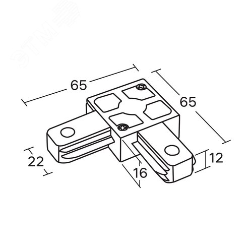 Коннектор трековый, для соединения шинопровода, L-образный, жесткий, ARTLINE, пластик/медь, черный - фото 8