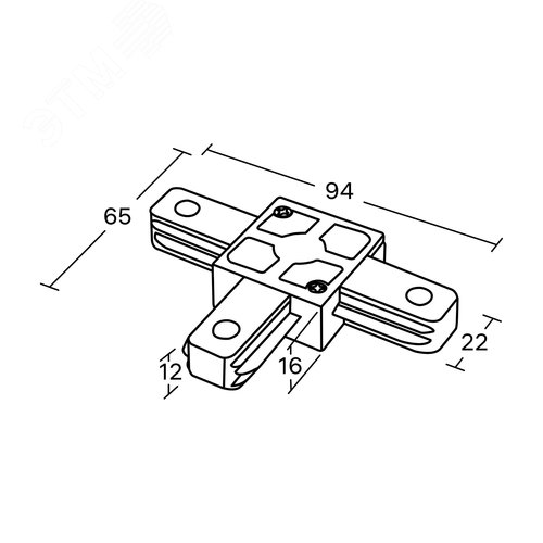 Коннектор трековый, для соединения шинопровода, Т-образный, жесткий, ARTLINE, пластик/медь, белый - фото 8