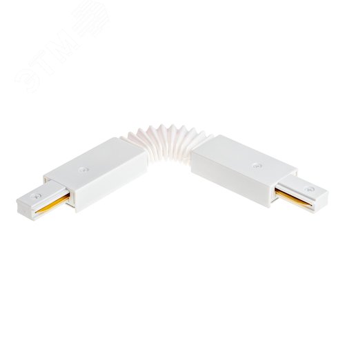 Коннектор трековый, для соединения шинопровода, гибкий, широкий, ARTLINE, пластик/медь, белый - фото 1