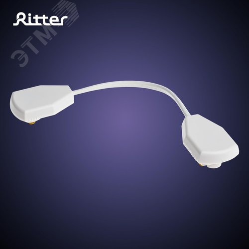 Коннектор трековый, для соединения шинопровода, гибкий, узкий, ARTLINE, пластик/медь, белый - фото 2