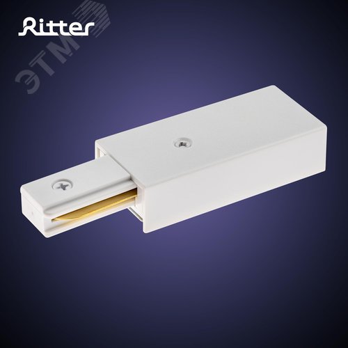 Коннектор питания для шинопровода, прямой, ARTLINE, пластик/медь, белый - фото 2