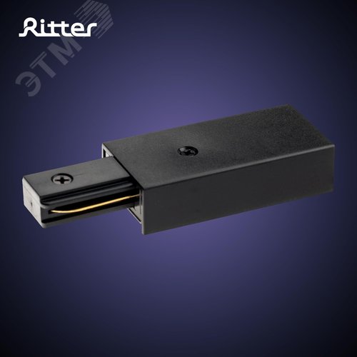 Коннектор питания для шинопровода, прямой, ARTLINE, пластик/медь, черный - фото 2