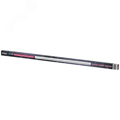 Шинопровод трековый, накладной, однофазный, ARTLINE, с питанием и заглушкой, 930мм, алюминий/медь с держателями с пластиковой планкой, белый - фото 5