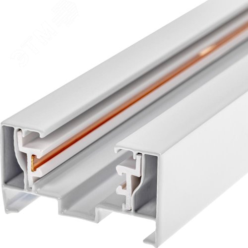 Шинопровод трековый, накладной, однофазный, ARTLINE, с питанием и заглушкой, 930мм, алюминий/медь с держателями с пластиковой планкой, белый - фото 2