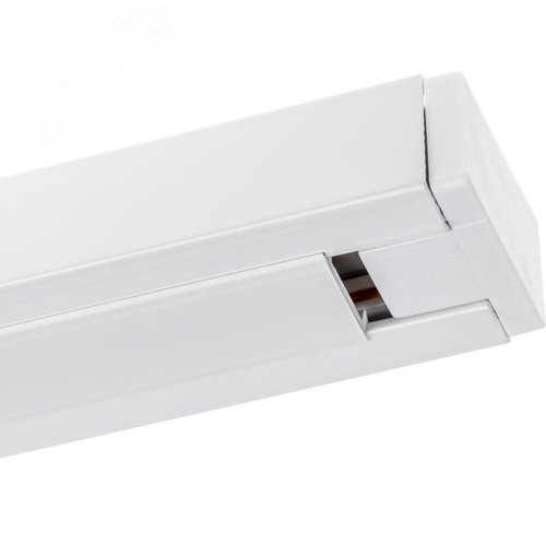 Шинопровод трековый, накладной, однофазный, ARTLINE, с питанием и заглушкой, 930мм, алюминий/медь с держателями с пластиковой планкой, белый - фото 3