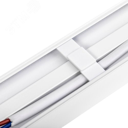 Шинопровод трековый, накладной, однофазный, ARTLINE, с питанием и заглушкой, 930мм, алюминий/медь с держателями с пластиковой планкой, белый - фото 4