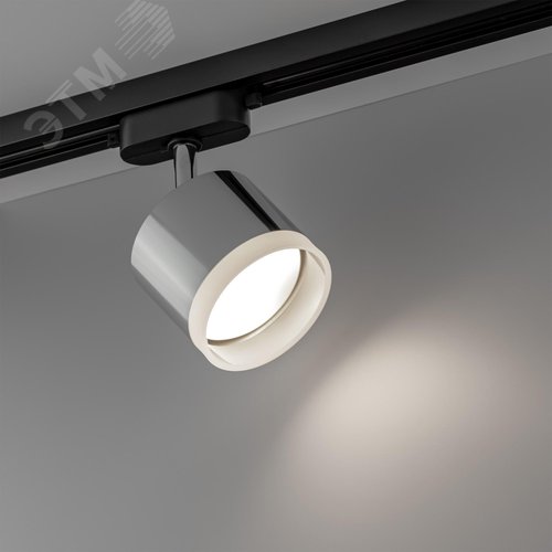 Светильник трековый, накладной, ARTLINE, поворотный, цилиндр, 85х85х70мм, GX53, 230В, алюминий/пластик, 4м кв, хром - фото 3