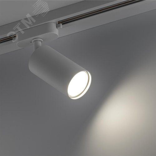 Светильник трековый, накладной, ARTLINE, поворотный, цилиндр, 55x55х100mm, GU10, 230В, алюминий, 4м, белый - фото 3