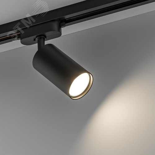 Светильник трековый, накладной, ARTLINE, поворотный, цилиндр, 55х55х100mm, GU10, 230В, алюминий, 4м, черный - фото 3