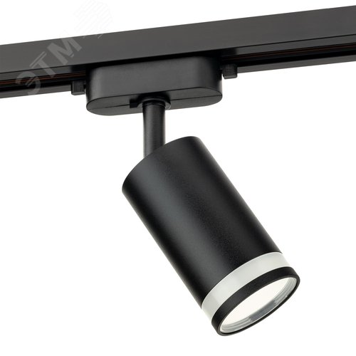 Светильник трековый, накладной, ARTLINE, поворотный, цилиндр, 55х55х100mm, GU10, 230В, алюминий/пластик, 4м, черный - фото 1