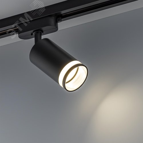 Светильник трековый, накладной, ARTLINE, поворотный, цилиндр, 55х55х100mm, GU10, 230В, алюминий/пластик, 4м, черный - фото 3
