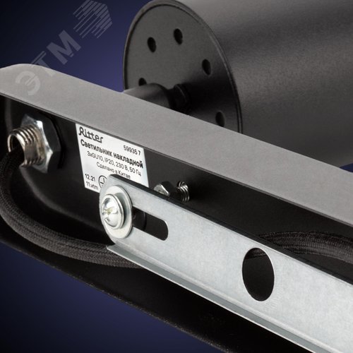 Светильник накладной, ARTON, поворотный, цилиндр, 350x55x160мм, 3хGU10, алюминий, черный - фото 5