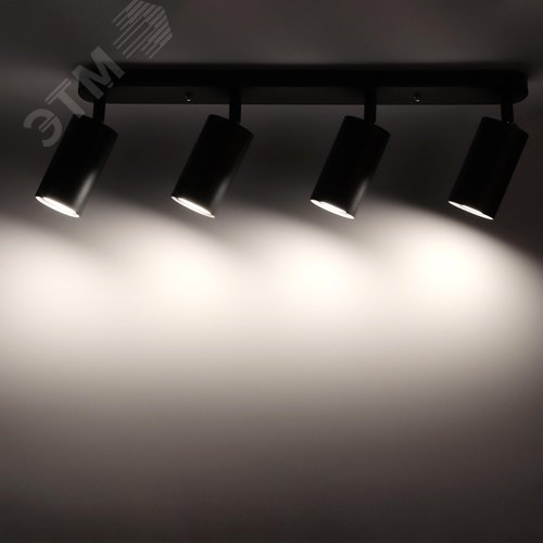 Светильник накладной, ARTON, поворотный, цилиндр, 500x55x160мм, 4хGU10, алюминий, черный - фото 3