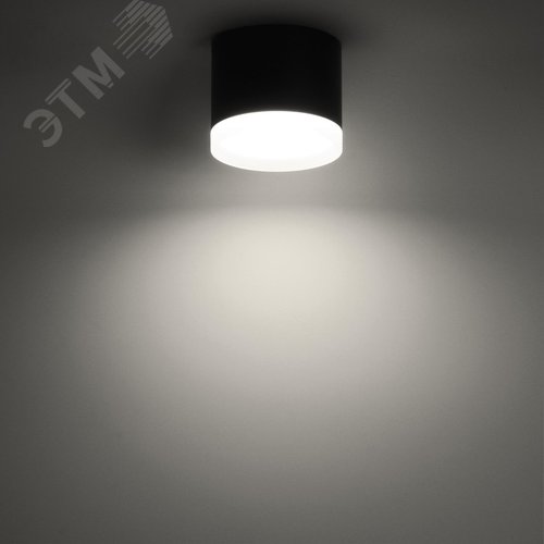 Светильник накладной, ARTON, цилиндр, 85х85х70мм, GX53, алюминий/стекло, черный - фото 3