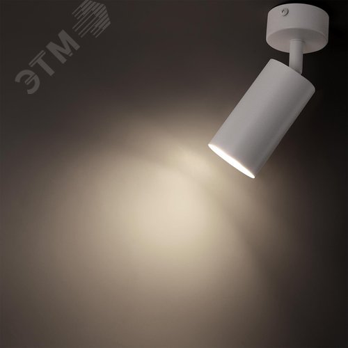 Светильник накладной, ARTON, поворотный, цилиндр, 55х55х100мм, GU10, алюминий, белый - фото 3