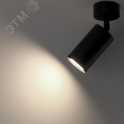 Светильник накладной, ARTON, поворотный, цилиндр, 55х55х100мм, GU10, алюминий, черный - фото 3