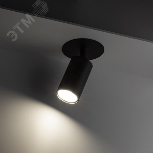 Светильник встраиваемый, ARTIN, поворотный, цилиндр, 55x55x100мм, GU10, алюминий, черный - фото 3